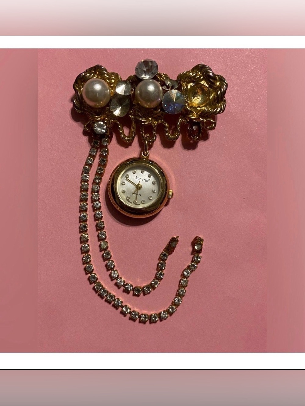 Bonetto Costume Watch Brooch for Parts or Repairs #9576